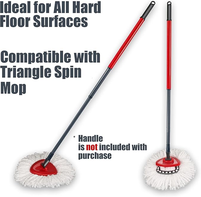 6 Pack Mop Head Replacement Compatible with O Ceda EasyWring Spin Mop Replace Refills for Ocedar, Deep Cleaning Machine Washable and Easy-to-Replace
