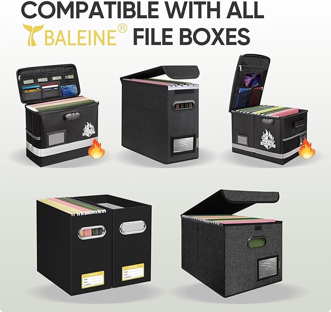 BALEINE 16PK Hanging File Folders, Letter Size Hanging Folders with 1/5-Cut Tabs for Filing Cabinets, File Boxes (16PK, Letter Size)