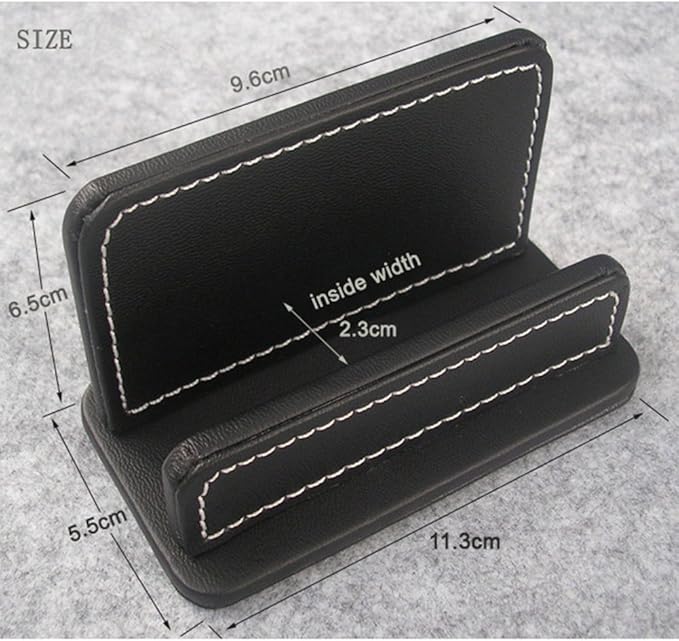 KINGFOM 3PCS/SET Desk Organizer Sets Leatherette Office Accessories Supplies Including Tissue Holder,Pencil Holder and Business Name Cards Stand Black