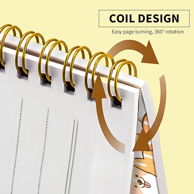 Spiral Journal Notebook, Hardcover Lined Journal for Women, Medium 6 x 8.4 in, 120 Pages Thick Paper, College Ruled Notebook for Writing, Work, Office, and School,Cartoon Corgi Dog