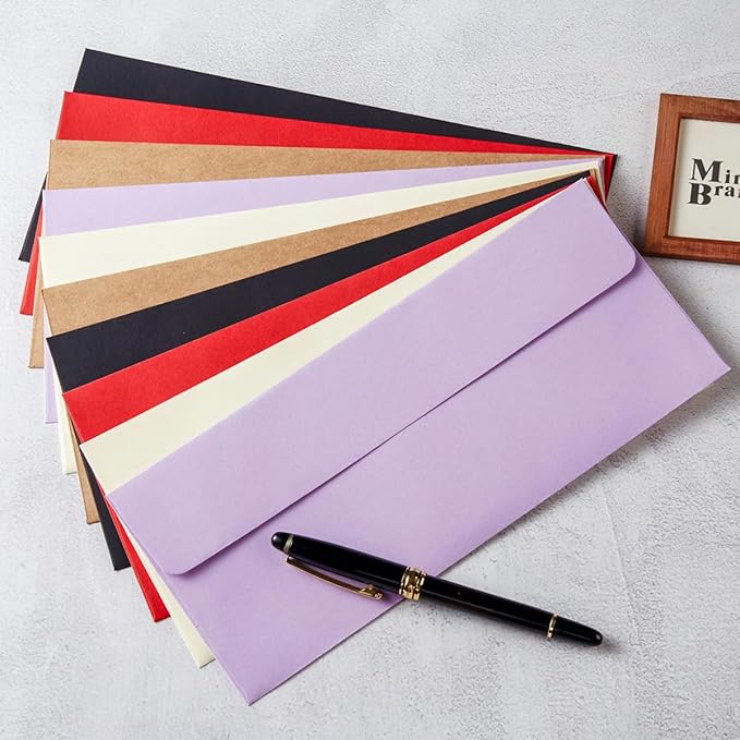 Wishop 50 Pack #10 Business Envelopes Self Seal 4x9 Standard Envelopes for Business, Invoices, Letter Mailing, 4 1/8 x 9 1/2 Inches (Cream Color, 4.13 x 9.49)