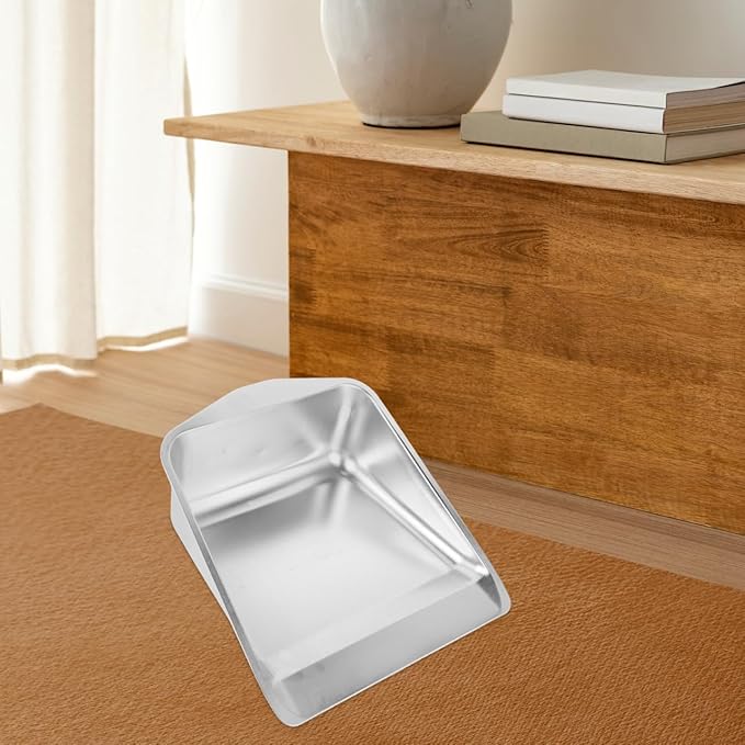 HOODANCOS Stainless Steel Handheld Dust Pan Heavy Duty Dustpan for Indoor Outdoor Use Multi Functional Garbage Shovel for Home Desk Floor Cleaning 11.53X10.23X3.93 Inches
