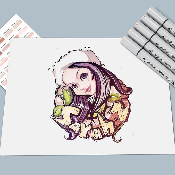 HOMSAlLMO Skin Tone Art Markers, 30 Flesh Colors Alcohol Based Markers Pens Set, Dual Tips Brush&Broad for Professional Artists Drawing Sketch Portrait Comics Coloring