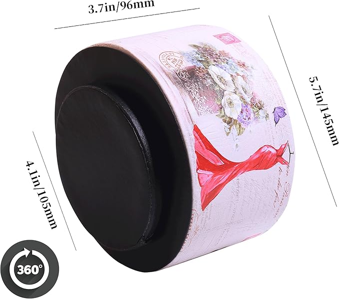 360° Rotate Desk Pen Organizer, Makeup Brush Holder Organizer, Makeup Organizers Countertop, TV Remote Control Holder,Leather Remote Caddy,Dual-Purpose Art Supply Pencil Cup (Red Dress)