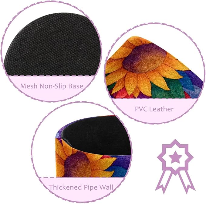 Watercolor Art Sunflower Circular Pen Holder, Pen Cup Makeup Brush Holder, Design for School, Home and Stationary Supplies (3.9 x 3.1 Inches)