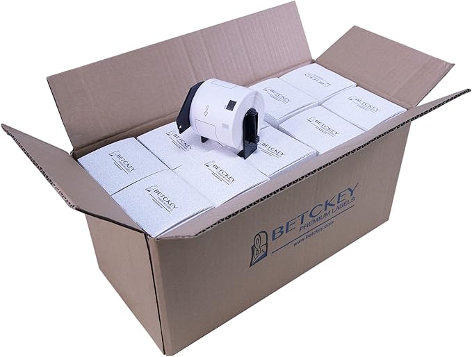 BETCKEY - Compatible Shipping Labels Replacement for Brother DK-1202 (2-3/7" x 4"), Use with Brother QL Label Printers [20 Rolls/6000 Labels]