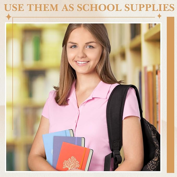 10 Pack Lined Journal Notebook A5 Leather Hardcover Journals for Writing 200 Pages 10 Colors Notepad for Travel Work School Office Business Note Taking Diary 5.7" x 8.3" (Vibrant Color)