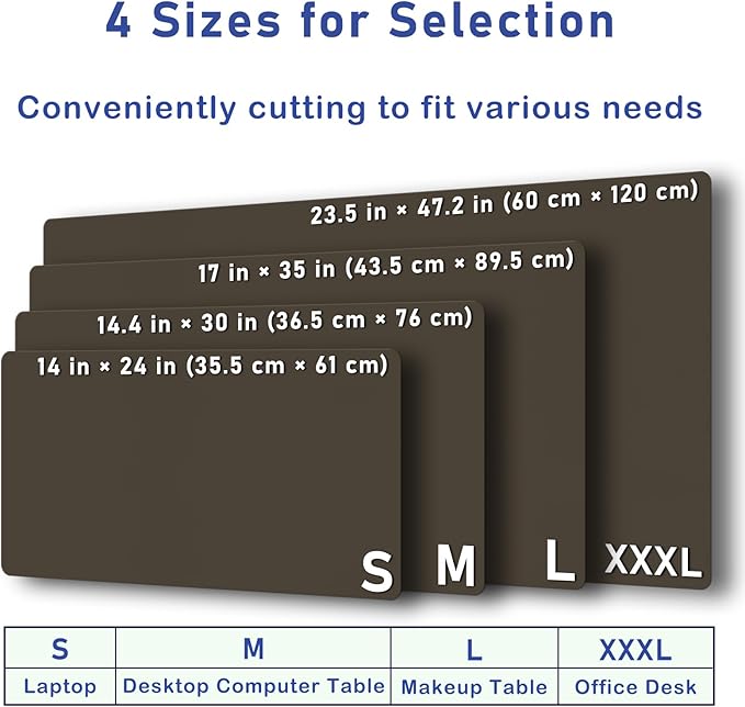 Boutilon Leather Desk Pad Protector,Non-Slip Mouse Pad,Laptop Desk Pad,Office Mouse Mat,Waterproof Leather Desk Blotter,Desk Writing Pad for Office and Home (S-Coffee,24"x 14")