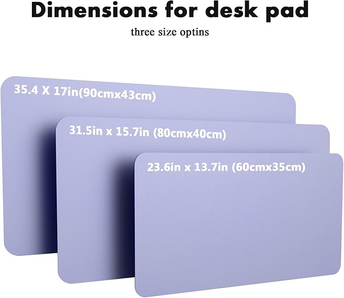 YSAGi Double-Sided Desk Pad, 35.4"x17"Leather Desk Mat, Eco Cork Desk Pad Protector,Large Mouse Pad,Waterproof Desk Blotter for Office/Home(Purple)