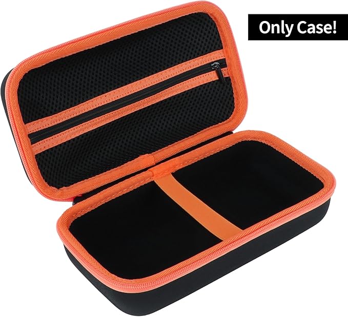 Case Compatible with Brother P-Touch PTH110 / PTH111 Pro / PTE110 Portable Monochrome Label Maker (Black+Orange Zipper)