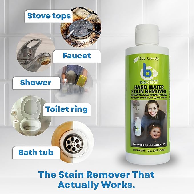 Bio-Clean Products Hard Water Stain Remover, 10 Fl Oz (Pack of 1), Green, 10 Ounce