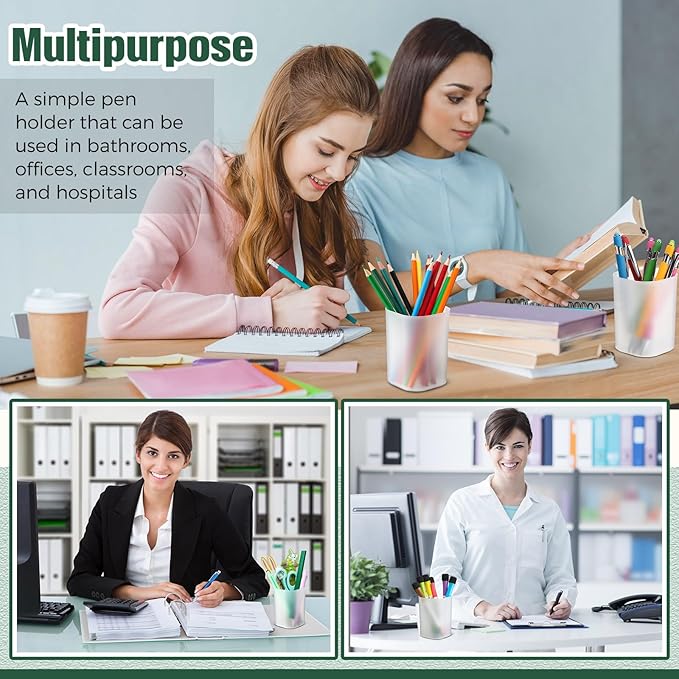 30 Pack Pen Holder Pen Cups for Desk Organizers and Storage Stationery Plastic Matte Pencil Holder Cups Ins Style Transparent for Office School Home Supplies