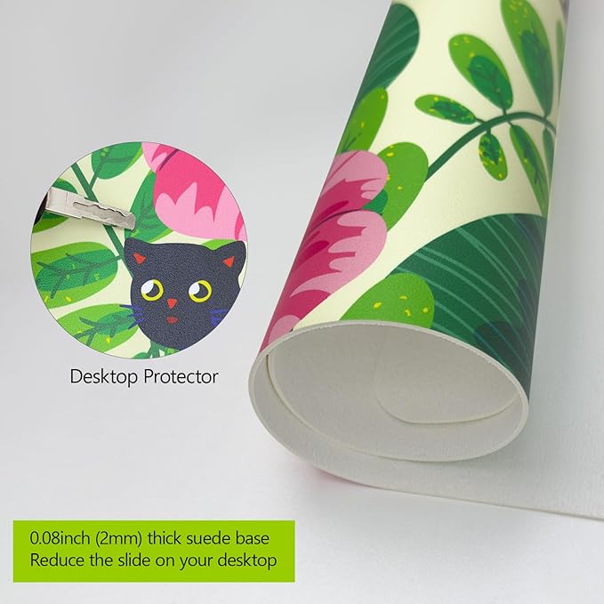 Leather Desk Pad, Desk Matt for Desktop, Pink Desk Mat, Women Girls Waterproof Large Keyboard Pad, Cute Computer Mat for Office Work/Home/Decor/Desktop Accessories (31.5"x15.7")