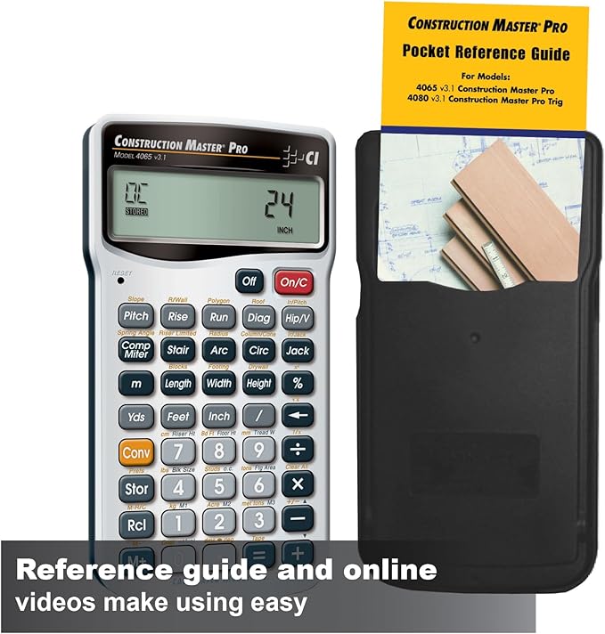 Calculated Industries 4065 Construction Master Pro Advanced Construction Math Feet-inch-Fraction Calculator for Contractors, Estimators, Builders, Framers, Remodelers, Renovators and Carpenters