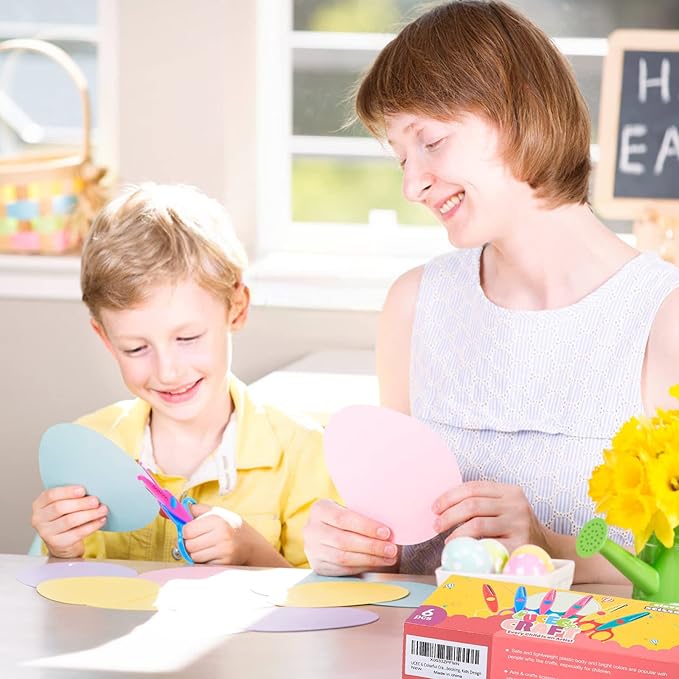 UCEC Craft Scissors - Decorative Edge, 6 Pack, Rainbow Color, Zig Zag Pattern, Scrapbooking & Fancy Scissors for Crafting