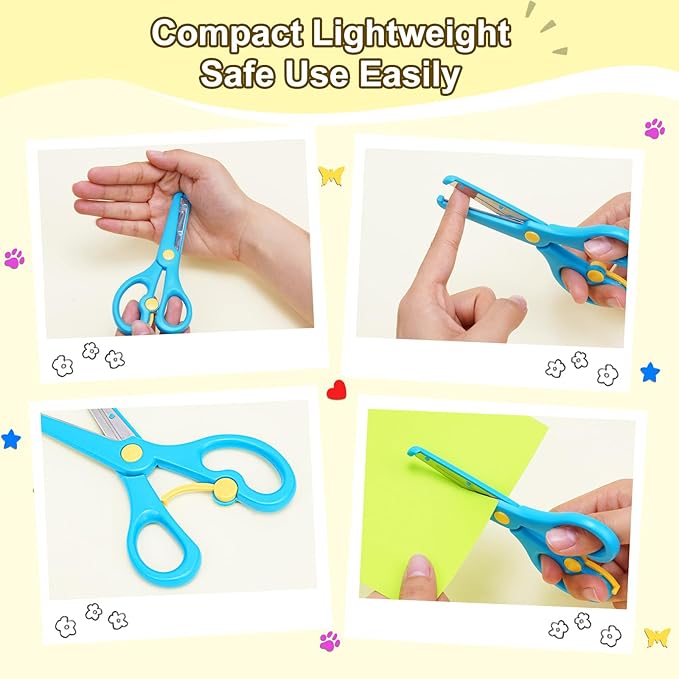 UCEC 44 Pack Scrapbook Supplies Kit, Craft Scissors Decorative Edge, Safety Scissors, Hole Punch Shapes Craft, Cardstock Paper, Washi Tapes for DIY Art, Crafts, Scrapbook, Card Making, School Supplies