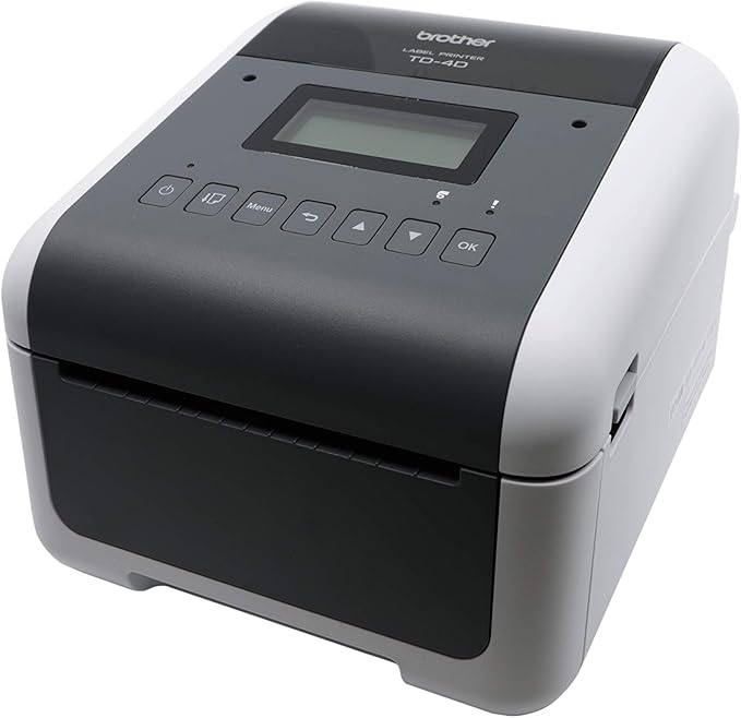 Brother TD-4550DNWB 4-inch Thermal Desktop Barcode and Label Printer, for Labels, Barcodes, Receipts and Tags, 300 dpi, 6 IPS, Standard USB and Serial, Ethernet LAN, Built-in Wi-Fi and Bluetooth,White