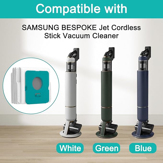 8 Pack VCA-ADB95 Dust Bag, Vacuum Bags Replacement for Samsung Bespoke Jet Cordless Stick Vacuum Cleaner Accessories Parts VS20A95923BAA VS20A95923NAA VS20A95923WAA