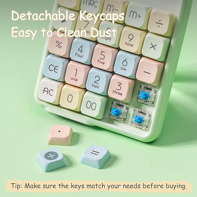 Mechanical Switch Calculator, 12 Digit Large LCD Display, Big Buttons, Real Mechanical Keypad, Desktop Calculator for Office & Study