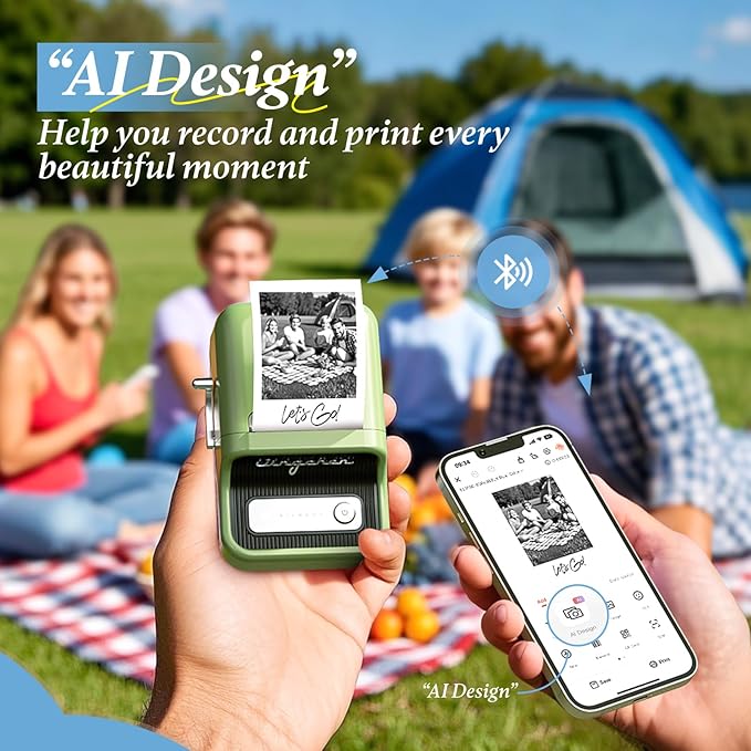 NIIMBOT Photo Papers Only for B21 Pro 300DPI Label Maker, Thermal Picture Labels Good Idea to Print Photos, Beauty Memories, Note,List (2.13''x3.15''-54x80mm)