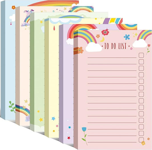 300 Sheets to Do List Notepad Daily Checklist Sticky Notes Cute Undated Memo Pad Color Block to Do Note Pad Weekly Plan Agenda and Organizer Planners for College(Rainbow Style,3.14 x 5.11 Inch)