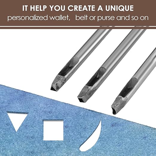 ZJchao 20pcs Leather Punch Set Multiple Shapes Carbon Steel Hollow Punch for Belts Watch Straps Wallets Fabric Thin Leather 5mm Belt Hole Puncher