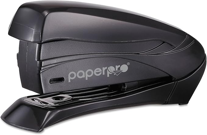 Bostitch Office Inspire Stapler, 15 Sheet Capacity, One Finger Use, No Effort, Spring Powered Stapler, Black