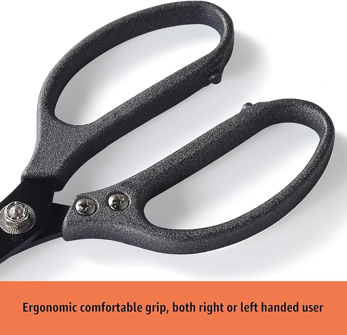 Heavy Duty All Purpose Scissors, Stainless Steel Blades, Frosted Gray Comfort Grip Handle, 8.5 Inch Professional Multipurpose Utility Sharp Shears for Kitchen, Garden, Office, Craft, Sewing