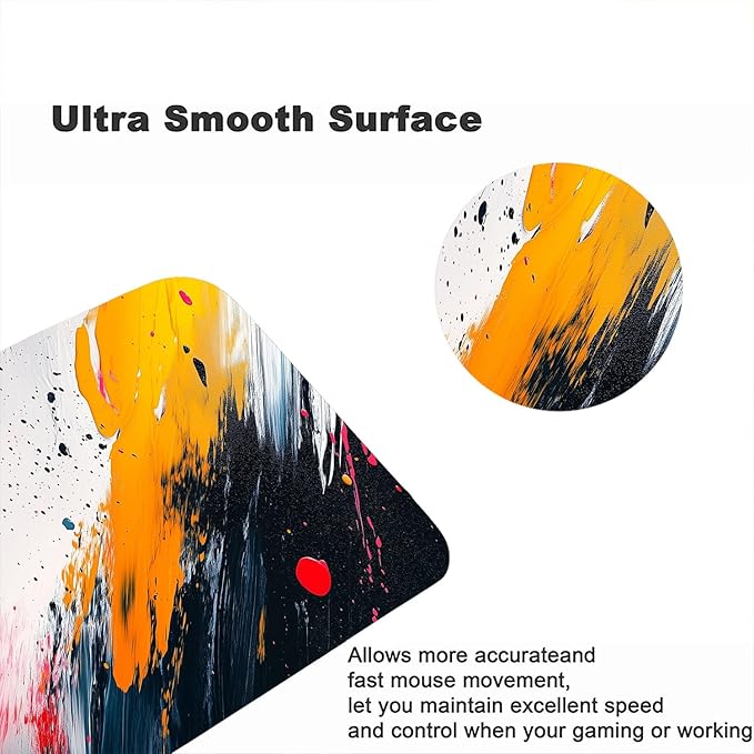 Abstract Paint Art Desk Mat Gaming Mouse Pad Colorful Red White Black Mouse Pad Large Mousepad Extended Laptop Keyboard Mat Gaming Desk Pad Mouse Mat Office Computer Keyboard Laptop Home 31.5"x11.8"