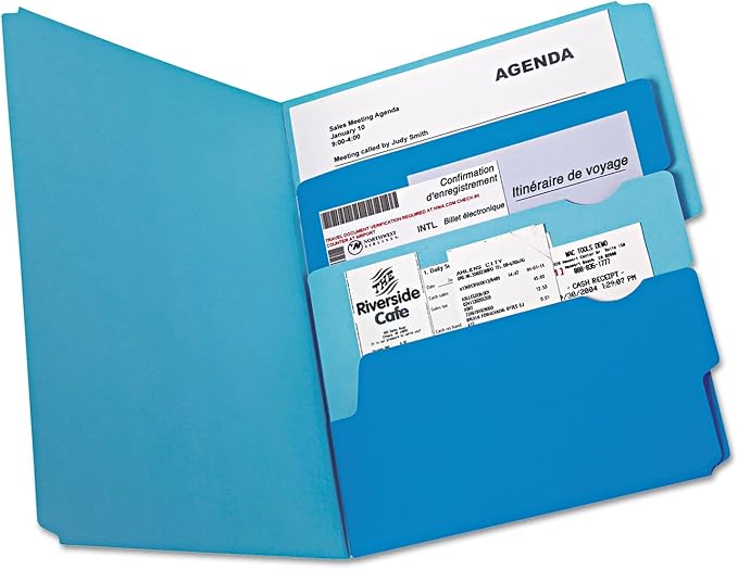 Pendaflex Divide It Up File Folders, Letter Size, Assorted Colors, 12/Pack (10773)