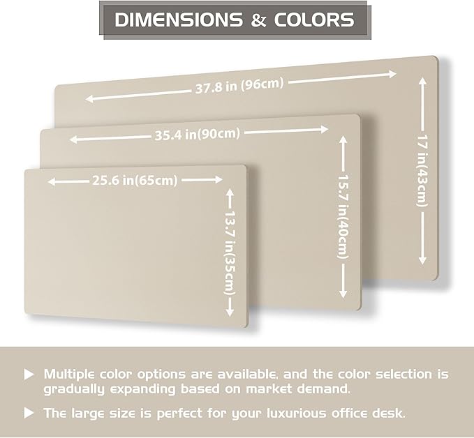 Aothia Dual-Sided Desk Mat - Natural Cork & Leather Desk Protector, Large Mouse Pad & Writing Pad for Office/Home, Beige (37.8"x17")