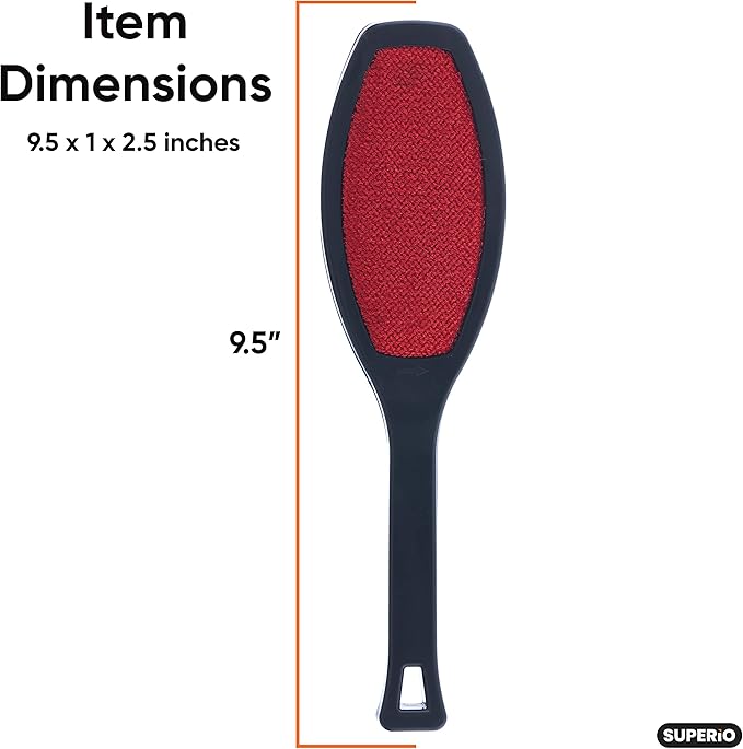 Superio Suede Lint Brush Magic Remover for Clothes, Double Sided Garment Brush, Soft Bristles, Portable Trap Tool Removes Pet Hair, Dust from Carpet, Hats, Wool Suit, Suede Couch, 12