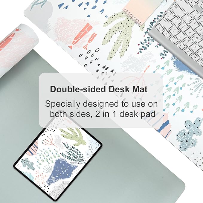 Colorful Star Large Mouse Pad, Waterproof PU Leather Abstract Desk Mat for Women Girls, Cute Desk Accessories Minimalist Home Office Decor, Kids Deak Pad Non-Slip Writing Mat 31.5" x 15.7"