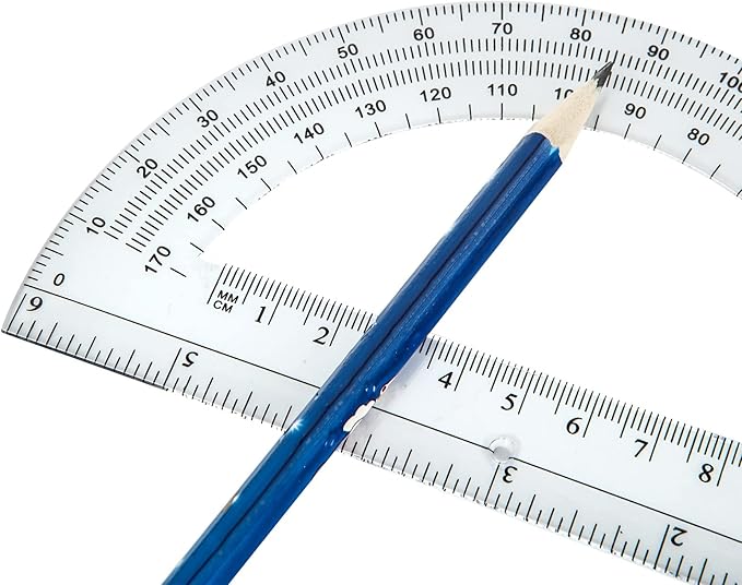 CertBuy 48 Pack Clear Protractor 6 Inch, Plastic Protractor Math Protractors 180 Degrees for Angle Measurement, Protractor for Geometry,Student Math Protractor Ruler for Drawing Geometry Classroom