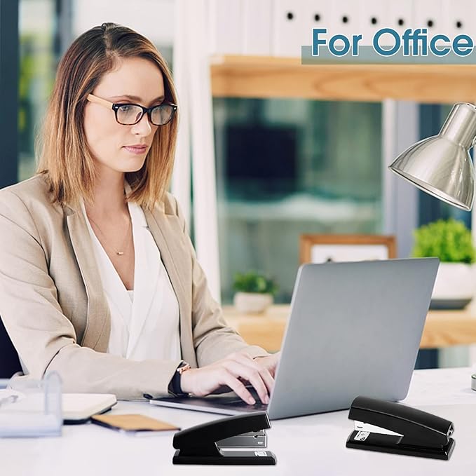 10 Pieces Stapler,Desktop Staplers Heavy Duty,25 Sheet Capacity Staplers with 6000 Standard Staples,Black Office Stapler Standard Stapler,Desk Stapler for Office School Home Supplies