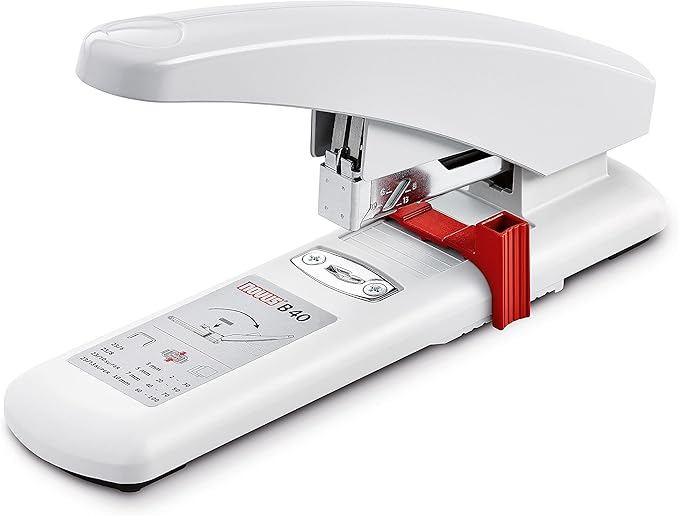 Novus B40 Heavy Duty Stapler, 100 Sheet Capacity, Anti-Jam, 2.25" Stapling Depth w/Adjustable Guide, Staple Bypass, German Engineered (023-0056)