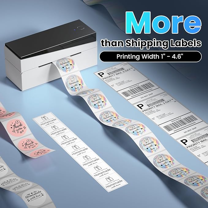 Bluetooth Shipping Label Printer 4x6, 249BT Thermal Label Printer for Small Business, Shipping Packages, Office, Home, Compatible with Amazon, Tiktok, Ebay, USPS