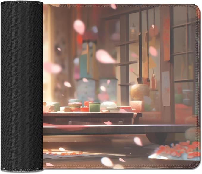 Mouse Samurai Mouse Pad Japanese Desk Mat,Large Gaming Mouse Pad,Desk Mat for Keyboard and Mouse,Computer Pad,Big Mousepad with Stitched Edge Non-Slip Rubber Base for Office School Home