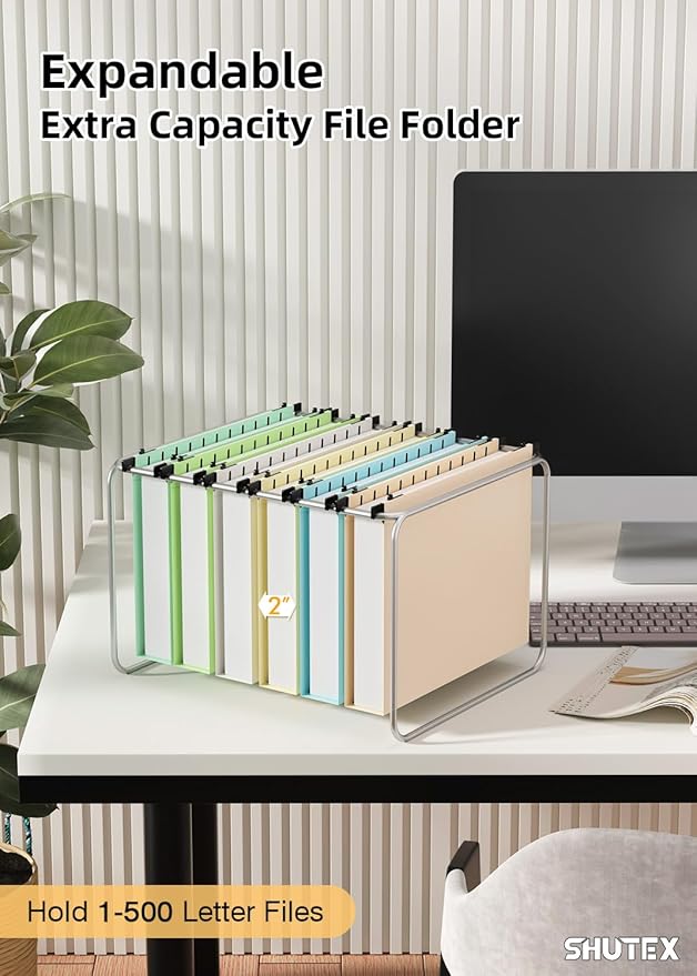 Extra Capacity Plastic Hanging File Folder,12 Pack Reinforced Hang Folders Letter Size,Heavy Duty 2 Inch Expansion,Filing Cabinet Folders,for Bulk Files, Medical Charts, Pastel Colors