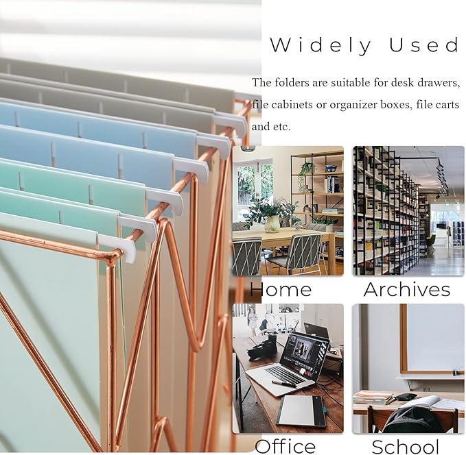 Y YOMA 6 Pack Colored Hanging File Folders Letter Size Decorative Hanging Folder Cute Pretty File Folder for Filing Cabinet Drawer Office Home with 1/5-Cut Adjustable Tabs, 3 Selected Fashion Color