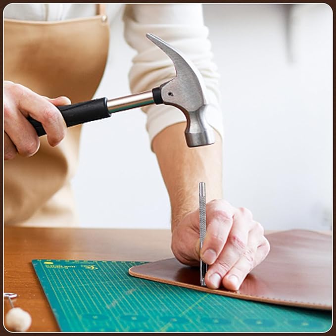 8 Pcs Leather Hole Punch Cutter 1mm-4.5mm Hollow Punch Set for Leather Crafting Round Hollow Tools for Watch Bands Belts Canvas Paper Rubber Soft Material Working