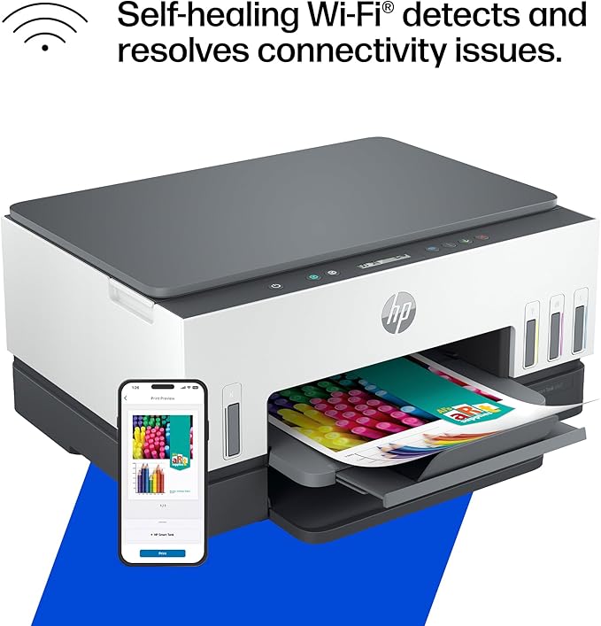 HP Smart Tank 6001 Wireless All-in-One Ink Tank Printer, Scanner, Copier with 2 years of ink included, Best-for-home, Refillable, AI-enabled (2H0B9A)