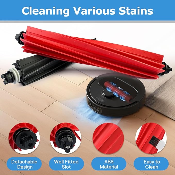 MIXEAL Q5 Max+ Accessories Compatible with Roborock Q8 Max/Q8 Max+, Q5 Pro/Q5 Pro+,Q5 Max+,Q5 DuoRoller+ Robot Vacuum,2 Main Brushes,6 Side Brushes,6 Filters,6 Bags,2 Tools