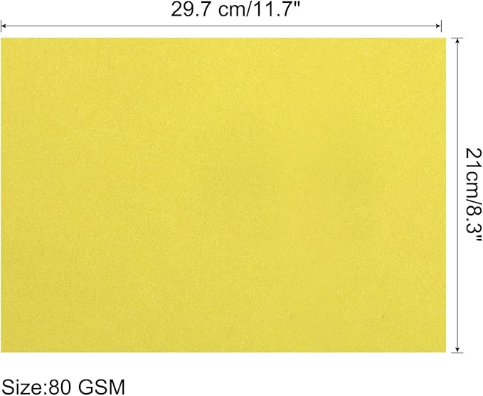 MECCANIXITY 100 Sheets Colored Copy Paper 8.5 x 11 Inch Printer Paper 80gsm Lemon Yellow for Office Printing, Document Copying, Invitations, Forms, Art Projects