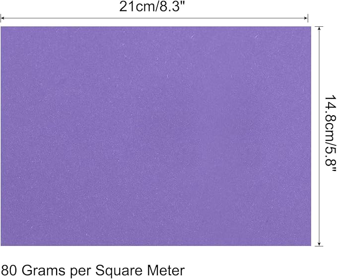 MECCANIXITY 25 Sheets Colored Copy Paper 8.3 x 5.8 Inch Printer Paper 80gsm Dark Purple for Office Printing, Document Copying, Invitations, Forms, Art Projects