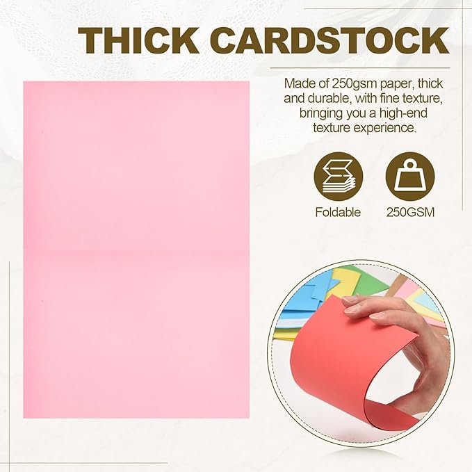 PATIKIL 50Pack Pink 5x7 Blank Cards and Envelopes, Self Seal A7 Envelopes with Folded Cardstock Small for Greeting Cards Wedding Greeting Birthday Invitations Letter Mailing