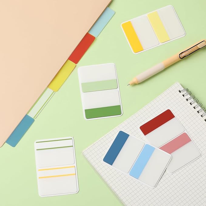 Sticky Tabs – Book tabs, Page Labels for Books, Files & Binders – Strong Adhesive & Repositionable Index Markers for Notebooks& Journals（500 Pieces 2 Inch 21 Sets 10 Colors）