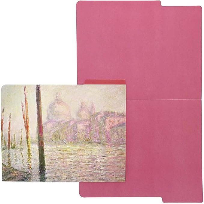 The Gifted Stationery File Folder - Letter Size, 12 Pack, Monet Design, 1/3 Cut Tabs - Decorative File Folders for Office & School Supplies