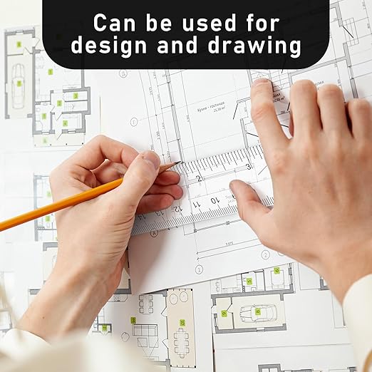 3 Pack 6 Inch Ruler Clear 6 in Small Ruler Plastic Straight Rulers with Centimeters and Inches, Shatterproof Measuring Tools for School, Office and Home