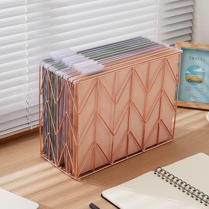 Y YOMA Letter Size - 12 Pack Colored Hanging File Folders Decorative Hanging Folder Cute Pretty File Folder for Filing Cabinet Office Home with 1/5-Cut Adjustable Tabs, Morandi Orange